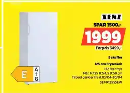 Power SENZ 125 cm Fryseskab SEFR12555EW tilbud