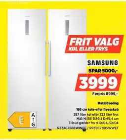 Power SAMSUNG 186 cm køle-eller fryseskab RZ32C7BBEWWEE/RR39C7BD5WWEF tilbud
