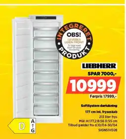Power LIEBHERR 177 cm int. fryseskab SIGN51VD28 tilbud