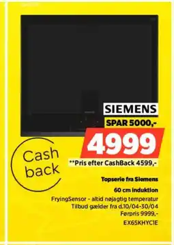 Power SIEMENS 60 cm induktion EX65KHYC1E tilbud