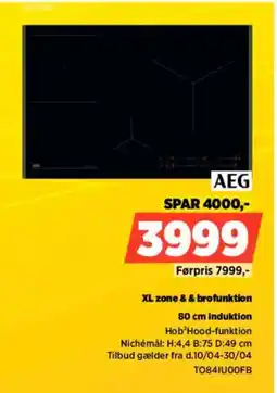 Power AEG 80 cm induktion TO841U00FB tilbud