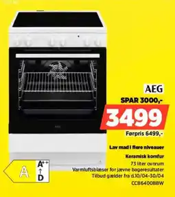 Power AEG Keramisk komfur CCB6400BBW tilbud
