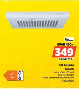 Power LED-belysning Emhætte T5202130012 tilbud