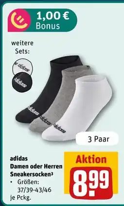 REWE DE adidas Damen oder Herren Sneakersocken³, EUR 8.99 tilbud