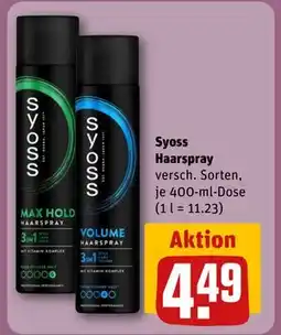 REWE DE Syoss Haarspray, EUR 4.49 tilbud