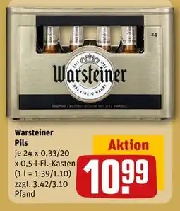 REWE DE Warsteiner Pils, EUR 10.99 tilbud