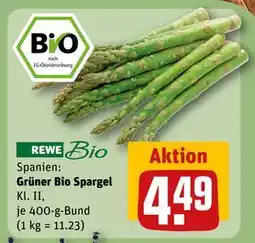 REWE DE Grüner Bio Spargel, EUR 4.49 tilbud
