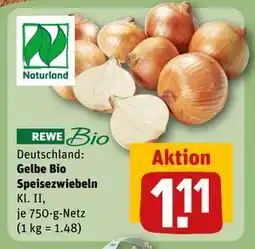 REWE DE Gelbe Bio Speisezwiebeln, EUR 1.11 tilbud