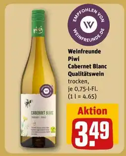 REWE DE Weinfreunde Piwi Cabernet Blanc Qualitätswein, EUR 3.49 tilbud