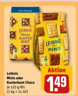 REWE DE Leibniz Minis oder Kunterbunt Choco, EUR 1.49 tilbud