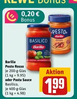 REWE DE Barilla Pesto Rosso oder Pasta Sauce Basilico, EUR 1.99 tilbud