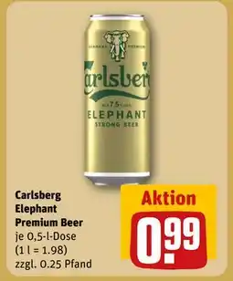 REWE DE Carlsberg Elephant Premium Beer, EUR 0.99 tilbud