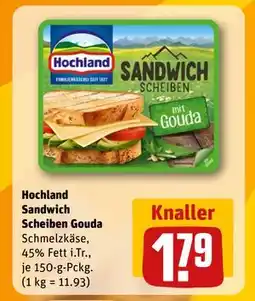 REWE DE Hochland Sandwich Scheiben Gouda, EUR 1.79 tilbud