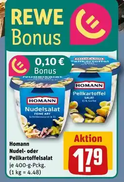 REWE DE Homann Nudel- oder Pellkartoffelsalat, EUR 1.79 tilbud