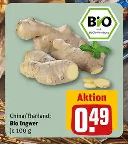 REWE DE Bio Ingwer, EUR 0.49 tilbud