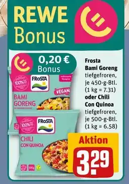 REWE DE Frosta Bami Goreng oder Chili Con Quinoa, EUR 3.29 tilbud