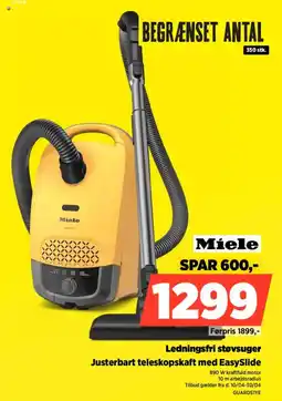 Power Miele Ledningsfri støvsuger Justerbart teleskopskaft med EasySlide tilbud