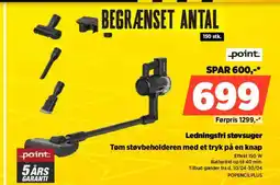 Power Point ledningsfri støvsuger tøm støvbeholderen med et tryk på en knap tilbud