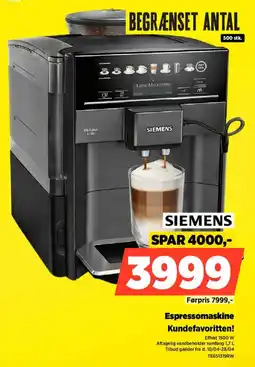 Power Siemens espressomaskine kundefavoritten! tilbud