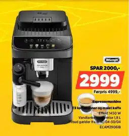 Power DeLonghi Espressomaskine Til kaffebønner og malet kaffe tilbud