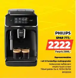 Power Philips espressomaskine i alt 12 forskellige malingsgrader tilbud