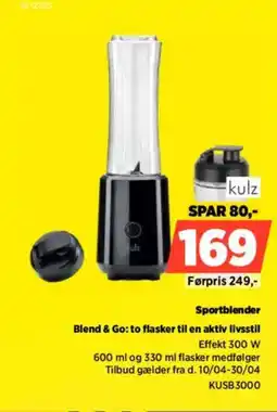 Power Sportblender blend & go: to flasker til en aktiv livsstil tilbud