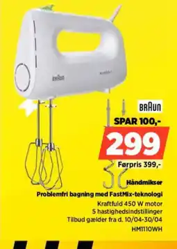 Power Braun håndmikser problemfri bagning med fastmix-teknologi tilbud