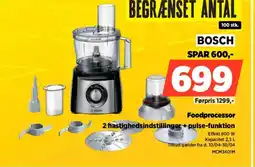 Power Bosch foodprocessor 2 hastighedsindstillinger + pulse-funktion tilbud