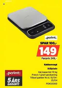 Power Point køkkenvægt stålplade tilbud