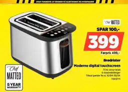 Power Chit matteo brødrister moderne digital touchscreen tilbud
