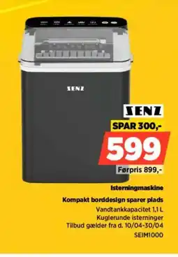 Power Senz isterningmaskine kompakt borddesign sparer plads tilbud