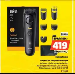 Power Skægtrimmer 40 præcise længdeindstillinger tilbud