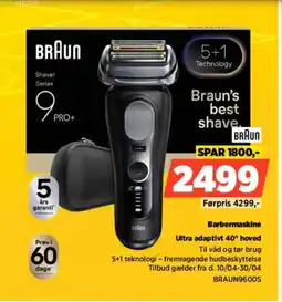 Power Braun barbermaskine ultra adaptivt 40° hoved tilbud