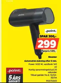 Power point Steamer Automatisk slukning efter 8 min. tilbud