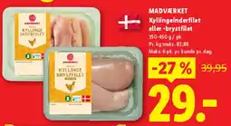 Lidl Kyllingeinderfilet eller brystfilet tilbud