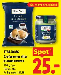 Lidl ITALIAMO Croissant eller pistaciecreme tilbud