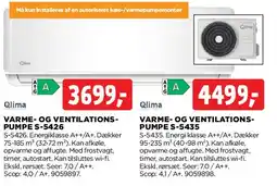 jem & fix Varme- og ventilationspumpe (Qlima) tilbud