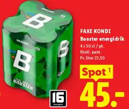 Lidl Faxe Kondi Booster energidrik (4-pack) tilbud