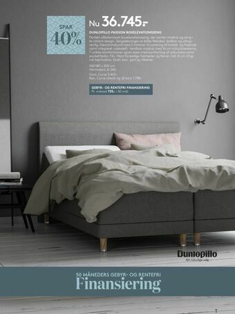 SengeSpecialisten Dunlopillo passion boxelevationsseng tilbud