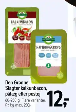 Føtex Den grønne slagter kalkunbacon, pålæg eller postej tilbud