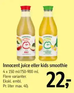 Føtex INNOCENT Juice eller kids smoothie tilbud