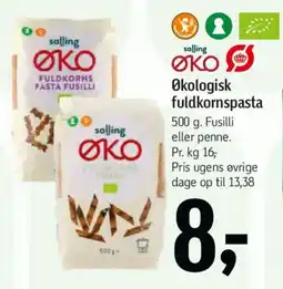 Føtex Økologisk fuldkornspasta tilbud