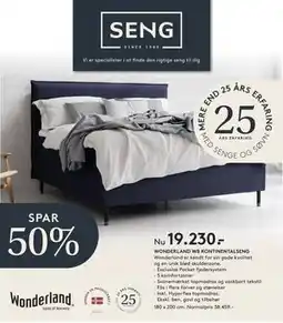 SENG WONDERLAND W8 KONTINENTALSENG tilbud