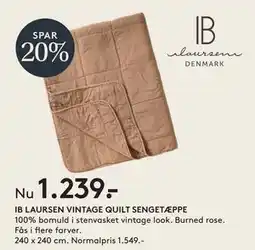 SENG IB LAURSEN VINTAGE QUILT SENGETÆPPE tilbud