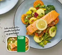 Føtex Laks med pesto- ovendte kartofler og grøntsager tilbud