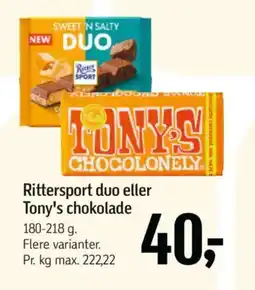 Føtex Rittersport duo eller tony's chokolade tilbud