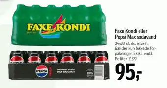 Føtex Faxe kondi eller pepsi max sodavand tilbud