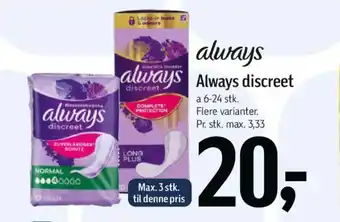 Føtex ALWAYS Discreet tilbud