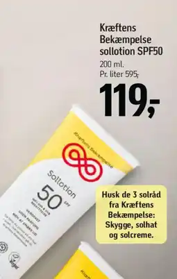 Føtex Kræftens bekæmpelse sollotion SPF50 tilbud