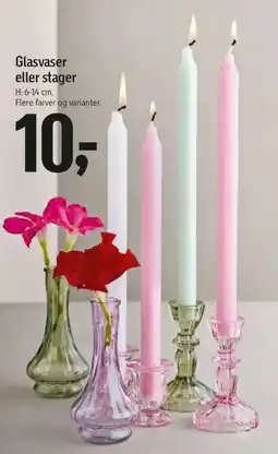 Føtex Glasvaser eller stager tilbud